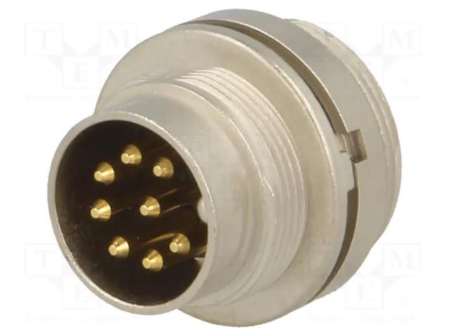 Connector: M16; socket; male; PIN: 8; 5A; 60V; soldering; IP40; 270° LUMBERG SFV81