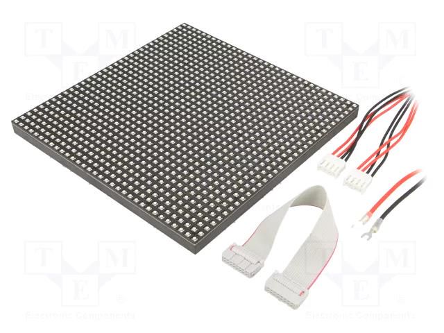 Display: LED; matrix; 32x32; RGB; 5V; Interface: GPIO; pin strips MIKROE MIKROE-2346