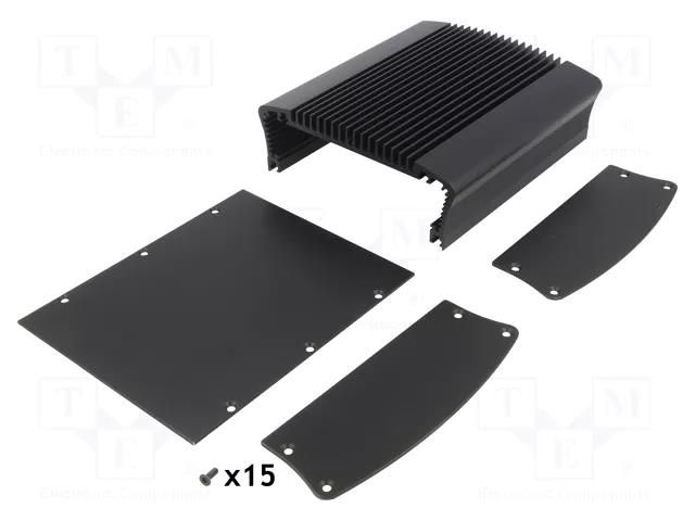 Heatsink: with case; black; aluminium; anodized; Y: 50mm; X: 135mm FISCHER ELEKTRONIK EMB/135/150/SA