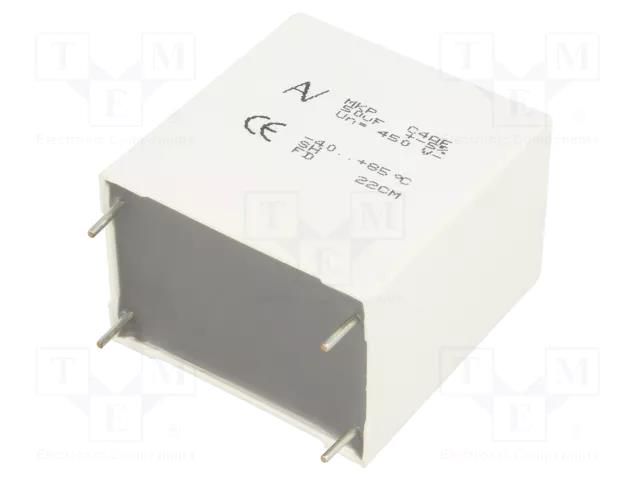 Capacitor: polypropylene; DC-Link; 50uF; THT; ESR: 2.5mΩ; C4AE; ±5% KEMET C4AEGBW5500A3LJ