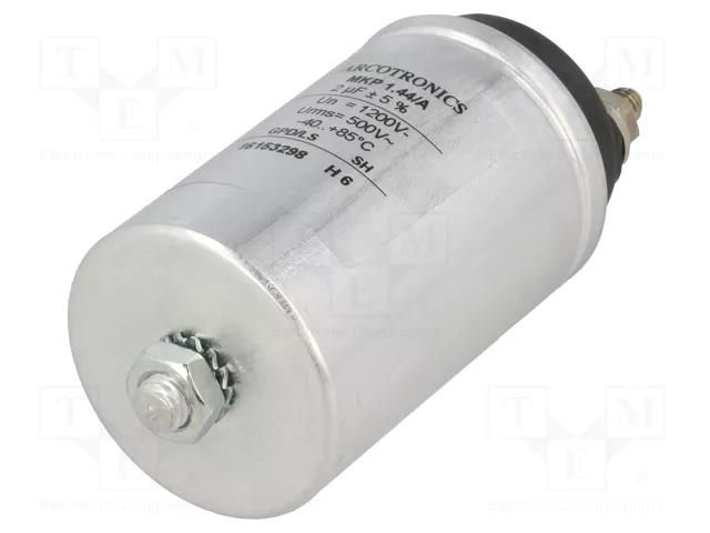 Capacitor: polypropylene; 2uF; Leads: M6 screws; M8 screw; C44A KEMET C44APFP4200ZD0J