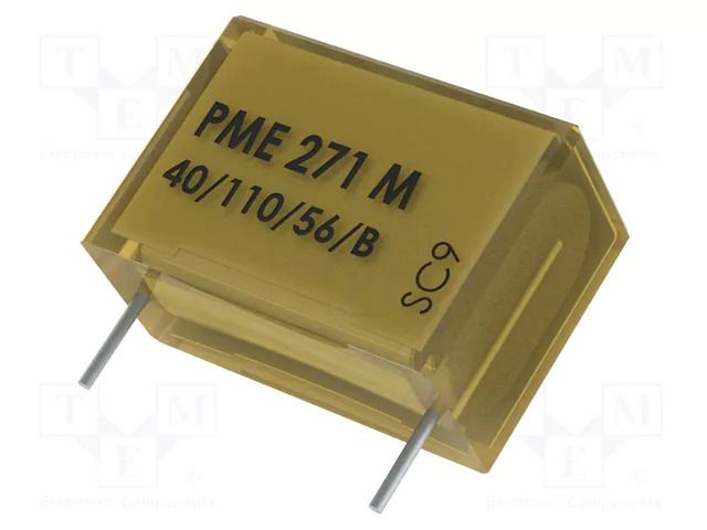 Capacitor: paper; X2; 100nF; 275VAC; Pitch: 22.5mm; ±20%; THT; 630VDC KEMET PME271MD6100MR30