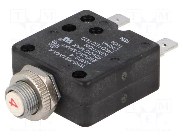 Circuit breaker; Urated: 250VAC; 50VDC; 4A; SPST-NC; Poles: 1; MCB TE Connectivity W58-XB1A4A-4