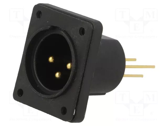 Connector: XLR; socket; male; 5A; PIN: 3; straight; sealed; THT CLIFF CP30061