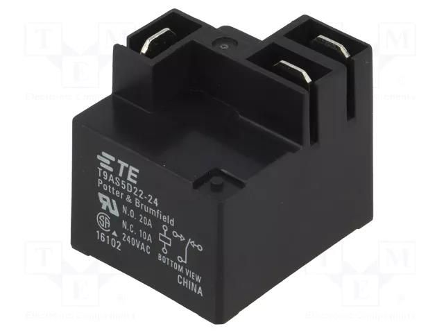 Relay: electromagnetic; SPDT; Ucoil: 24VDC; 20A; max.277VAC; T9A TE Connectivity T9AS5D22-24