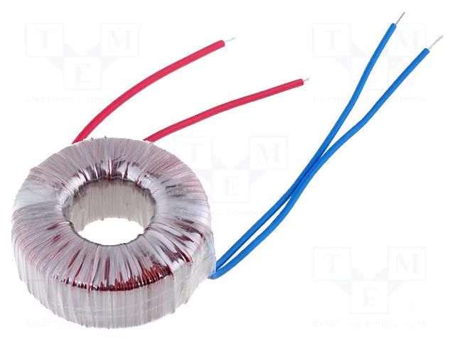 Transformer: toroidal; 60VA; 230VAC; 24V; 2.5A; Leads: cables; IP00 INDEL TST60W/24V