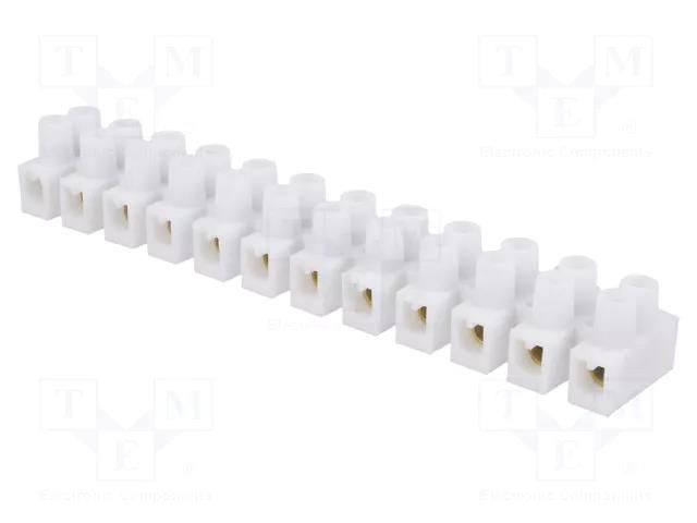 Connector: terminal block; 32A; 400V; screw terminal; white; 4mm2 PAWBOL PE.4032