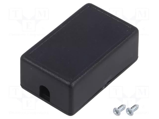 Enclosure: for power supplies; X: 28mm; Y: 45mm; Z: 18mm; ABS; black MASZCZYK ABS-3A/BK