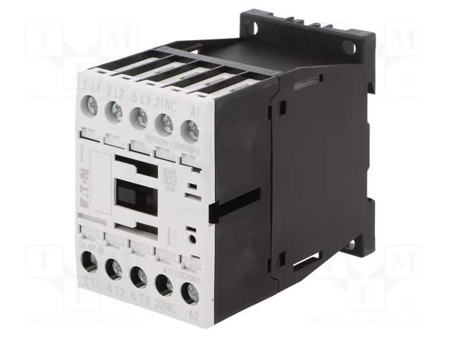 Contactor: 3-pole; NO x3; Auxiliary contacts: NC; 110VAC; 7A; DILM7 EATON ELECTRIC DILM7-01-110VAC