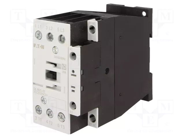 Contactor: 3-pole; NO x3; Auxiliary contacts: NC; 24VAC; 25A; 690V EATON ELECTRIC DILM25-01-24VAC