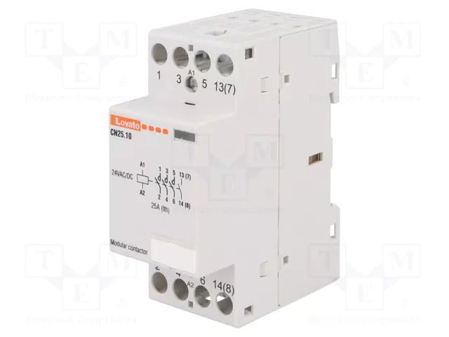 Contactor: 4-pole installation; 25A; 24VAC,24VDC; NO x4; CN25 LOVATO ELECTRIC CN2510024
