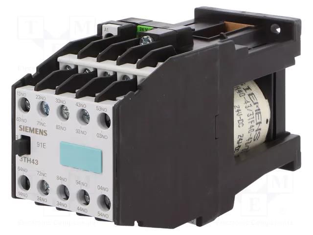 Contactor: 10-pole; NC + NO x9; 24VDC; 10A; for DIN rail mounting SIEMENS 3TH4391-0BB4