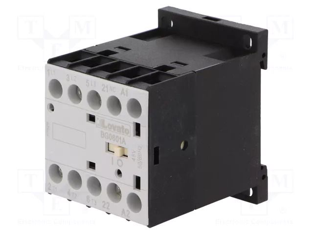 Contactor: 3-pole; NO x3; Auxiliary contacts: NC; 48VAC; 6A; BG LOVATO ELECTRIC 11BG0601A048