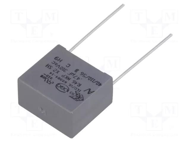 Capacitor: polypropylene; X2; R46 310V; 470nF; 18x10x16mm; THT KEMET R463I347050N0M