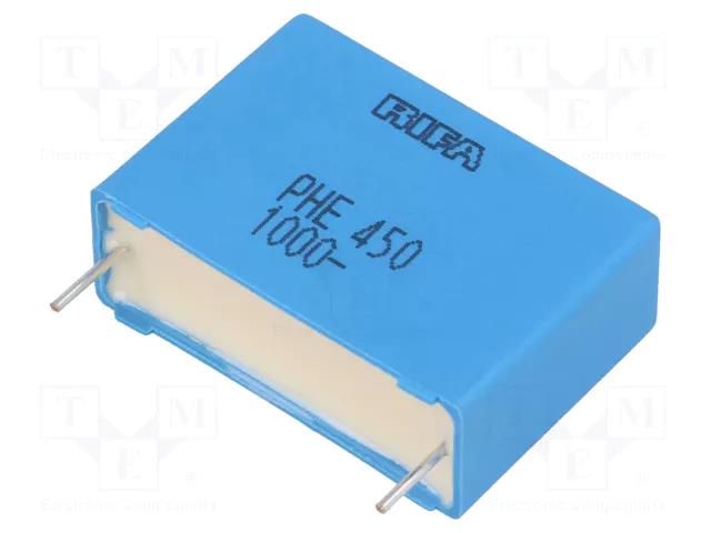 Capacitor: polypropylene; 220nF; 1kVDC; 600VAC; 31.5x10.5x20.5mm KEMET PHE450PF6220J