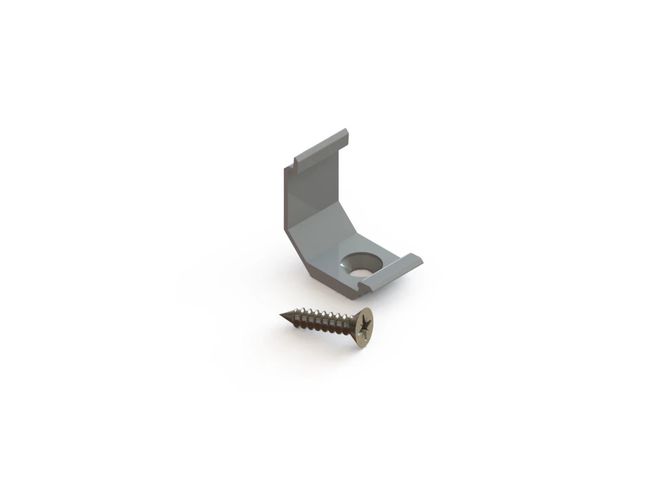 Holder for LED line 10mm corner aluminum profile, silver 10 pcs 479310 5907777479310