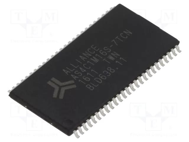 IC: DRAM memory; 16MbDRAM; 1Mx16bit; 3.3V; 143MHz; 5.4ns; TSOP50 II ALLIANCE MEMORY AS4C1M16S-7TCN