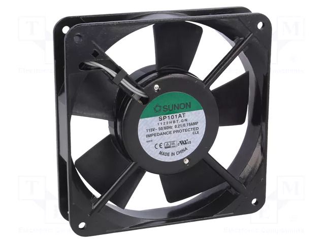 Fan: AC; axial; 115VAC; 120x120x25mm; 132m3/h(±7%); 46dBA; ball SUNON SP101AT1122HBT