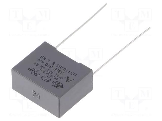 Capacitor: polypropylene; X2; R46 310V; 330nF; 18x8.5x14.5mm; THT KEMET R463I333050N0K