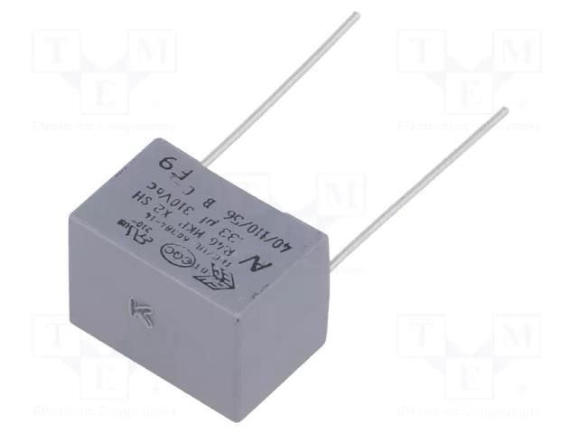 Capacitor: polypropylene; X2; R46 310V; 330nF; 18x13x12mm; THT KEMET R463I33305001K