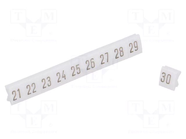 Marker; push-in; white; PVC; 250pcs; 4.5mm; Marking: 21-30 POKÓJ DK/Z-5/21-30