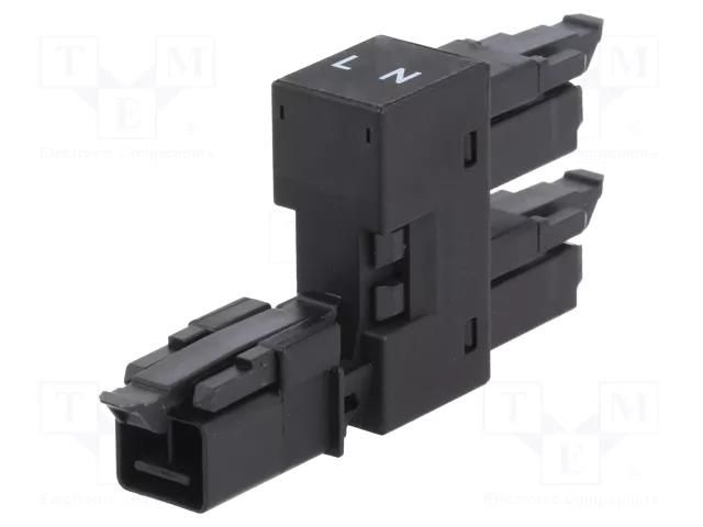 Transition: T adapter; male,female x2; 890; 16A; 250V; ways: 2; Y WAGO 890-1636