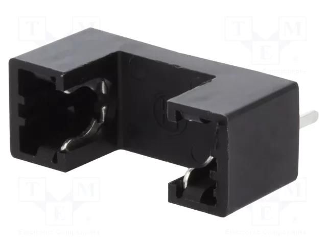 Fuse holder; 5x20mm; 6A; Pitch: 21.4mm; black; 250V; Cutout: Ø1.5mm PROFFUSE ZHL12