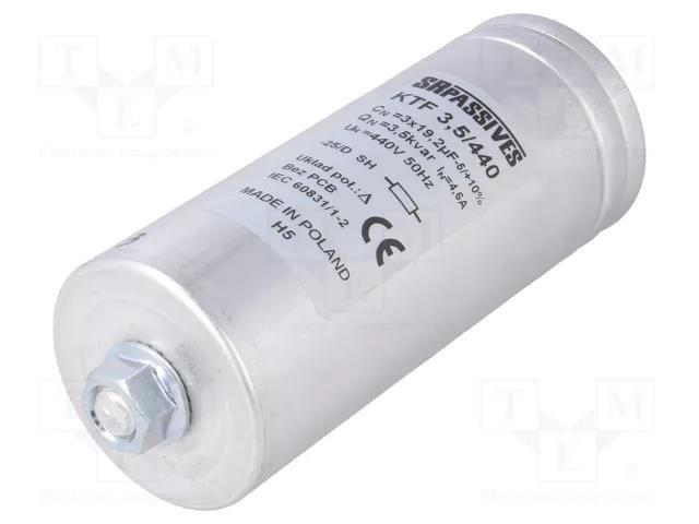Capacitor: polypropylene; three-phase; Q@50Hz: 3.5kVAR; 440VAC SR PASSIVES KTF-3.5/440