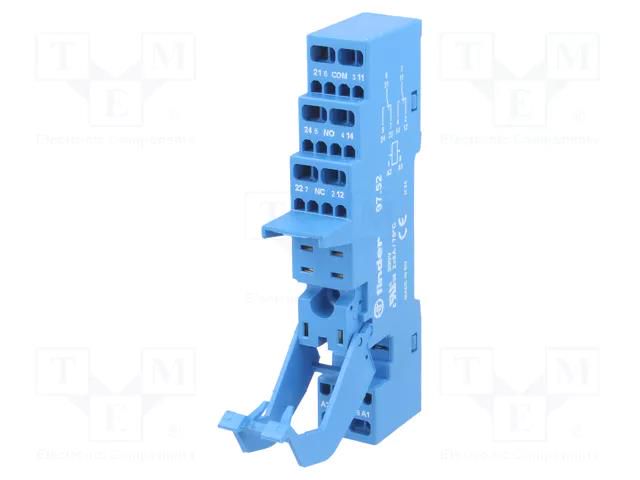 Socket; PIN: 8; 8A; 250VAC; for DIN rail mounting; spring clamps FINDER 97.52