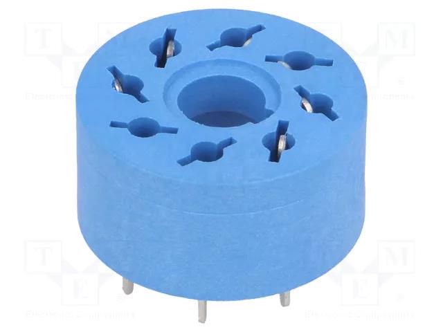 Socket; PIN: 8; 10A; 250VAC; PCB; for PCB; -40÷70°C; octal; 60.12 FINDER 90.14