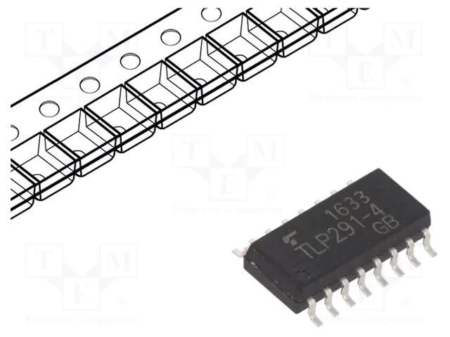Optocoupler; SMD; Ch: 4; OUT: transistor; 2.5kV; SOP16 TOSHIBA TLP291-4-GB.E-T