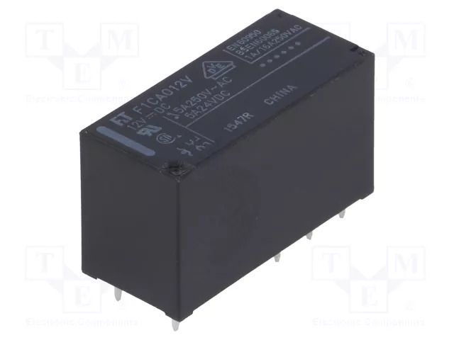Relay: electromagnetic; DPDT; Ucoil: 12VDC; 5A; 5A/250VAC; 5A/24VDC FCL Components FTR-F1CA012V