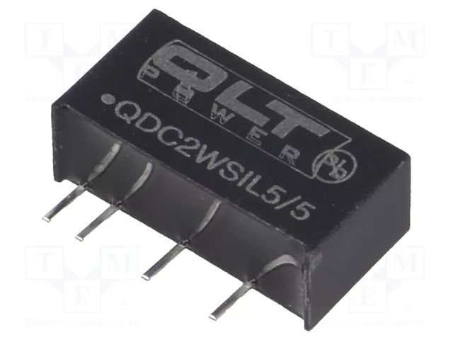 Converter: DC/DC; 2W; Uin: 4.5÷5.5VDC; Uout: 5VDC; SIL; 0.03ppm/°C QLT POWER QDC2WSIL5/5