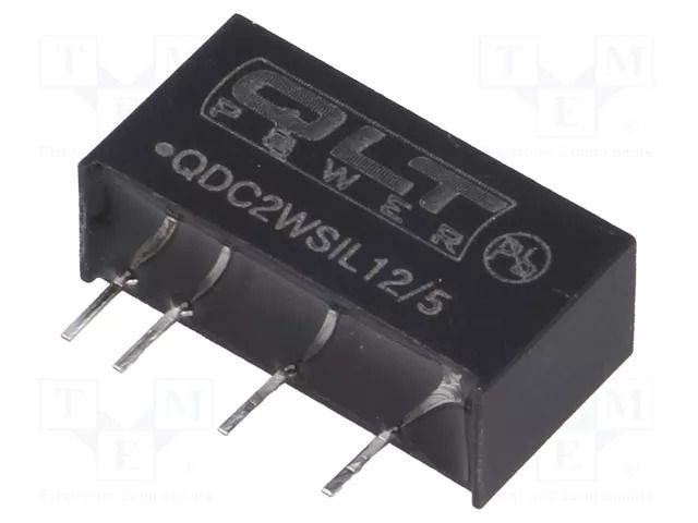 Converter: DC/DC; 2W; Uin: 10.8÷13.2VDC; Uout: 5VDC; SIL; 0.03ppm/°C QLT POWER QDC2WSIL12/5