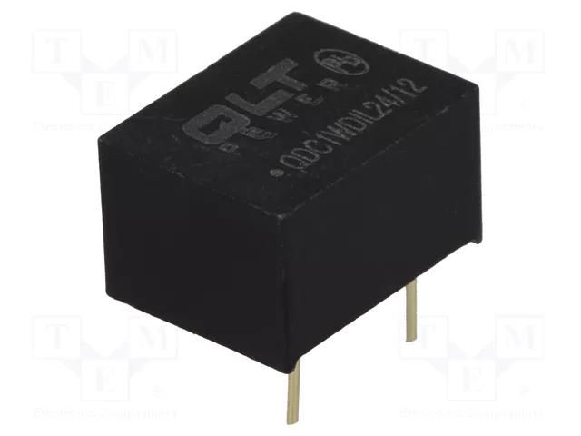 Converter: DC/DC; 1W; Uin: 21.6÷26.4VDC; Uout: 12VDC; DIP8; 100kHz QLT POWER QDC1WDIL24/12