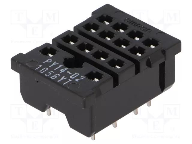 Socket; PIN: 14; 5A; 250VAC; PCB; for PCB; -55÷70°C; MY4 OMRON PY14-02