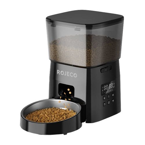 Rojeco 2L Automatic Pet Feeder Button Version, Rojeco RWSQ-02 Black