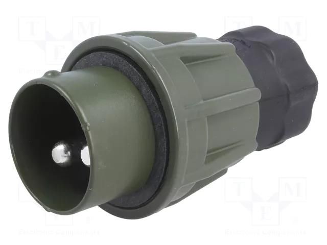 Connector: circular; plug; male; 24V; PIN: 2; straight; for cable ELKE 2824-50.00