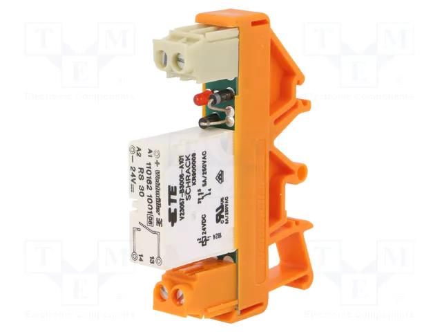Relay: interface; SPST-NO; Ucoil: 24VDC; 6A; 6A/250VAC WEIDMÜLLER RS30-24DC-LD-LP-1A