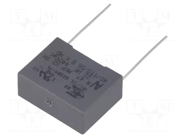 Capacitor: polypropylene; X2; R47 X2; 220nF; 26.5x11x20mm; THT KEMET R474N32205001K