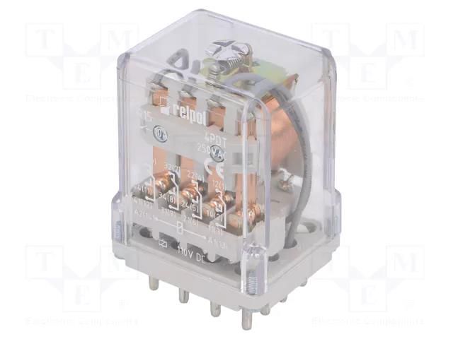 Relay: electromagnetic; 4PDT; Ucoil: 110VDC; Icontacts max: 20A RELPOL R15-4P-110VDC