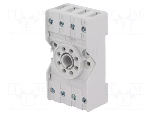 Socket; PIN: 8; 10A; 250VAC; on panel,for DIN rail mounting; octal RELPOL PZ8