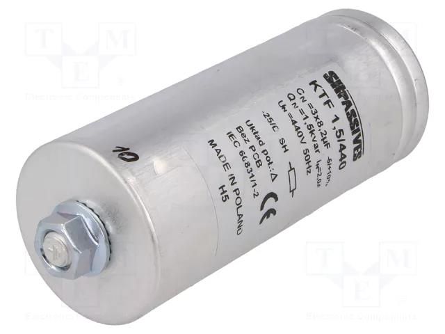 Capacitor: polypropylene; three-phase; Q@50Hz: 1.5kVAR; 440VAC; 2A SR PASSIVES KTF-1.5/440