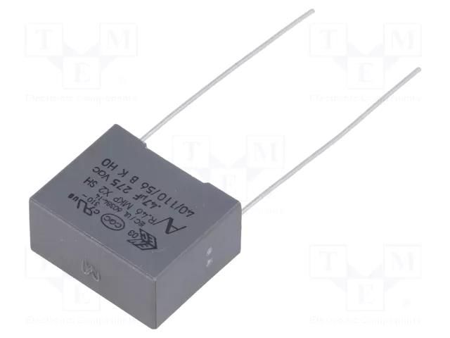 Capacitor: polypropylene; X2; R46 Miniature; 470nF; 18x8.5x14.5mm KEMET R46KI347040P0M