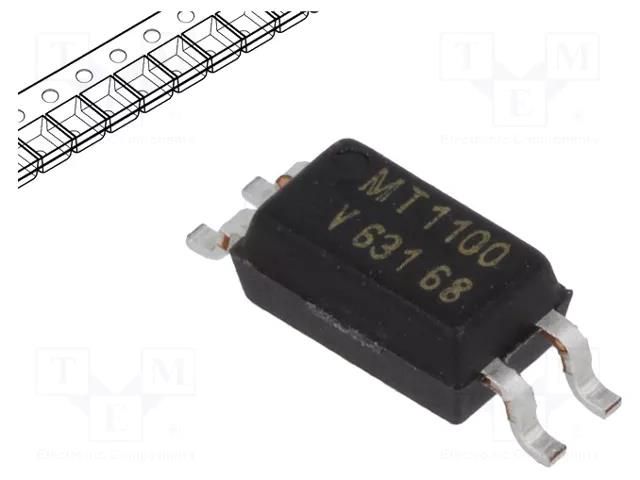 Optocoupler; SMD; Ch: 1; OUT: transistor; Uinsul: 3.75kV; Uce: 70V VISHAY TCMT1100