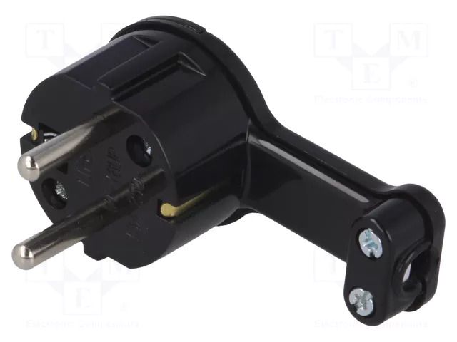 Connector: AC supply; male; plug; 2P+PE; 250VAC; 16A; black; PIN: 3 TIMEX-ELEKTRO WT-16UP/BK