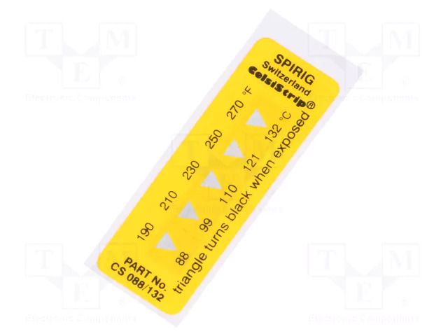 Temperature indicator; 88°C,99°C,110°C,121°C,132°C; °C,°F SPIRIG CS-088/132