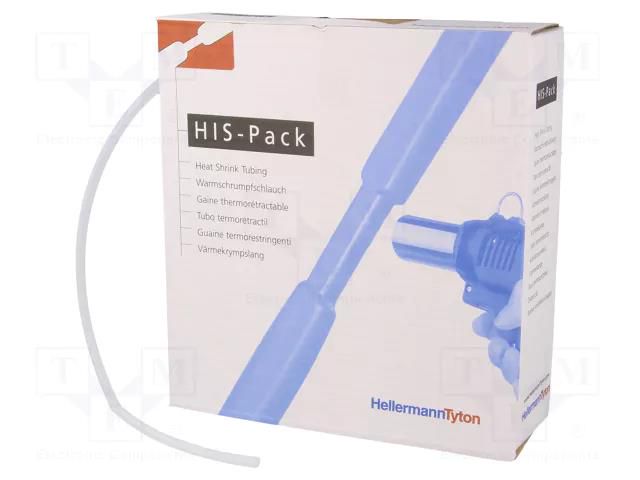 Heat shrink sleeve; 2: 1; 3.2mm; L: 10m; transparent HELLERMANNTYTON HIS-3.2/1.6-CL