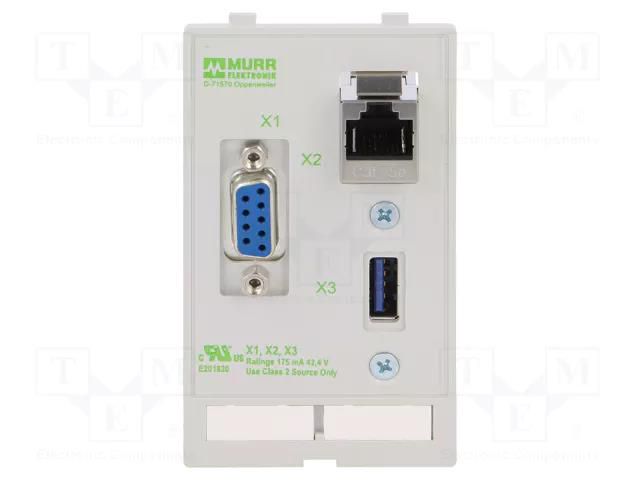 Panel interface; 125VAC; 150VDC; 3A; IP20; on panel; 80mm MURRELEKTRONIK 4000-68000-1430000
