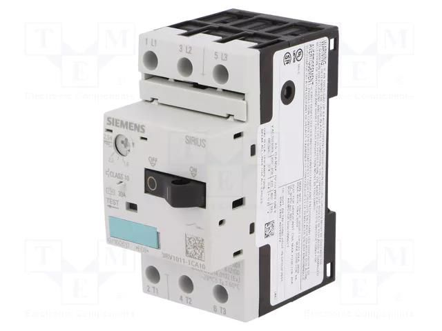 Motor breaker; 0.75kW; 220÷690VAC; for DIN rail mounting SIEMENS 3RV1011-1CA10